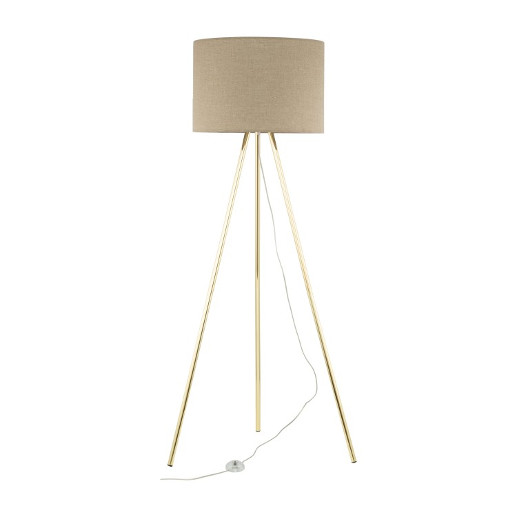 UMBERTO LINEN GOLD Lampa podłogowa 1 16036 TK Lighting Złoty Len