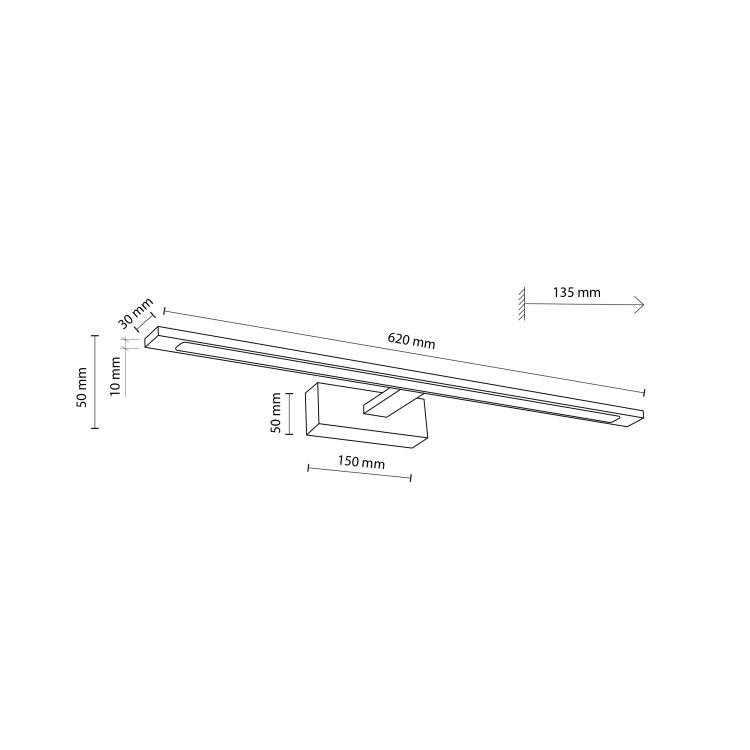 GALLERY LED BLACK 20 W 18002 TK Lighting Czarny Biały