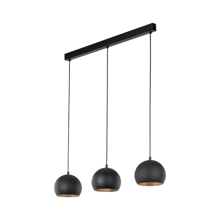 ZOE BLACK Lampa wisząca 3 S 10169 TK Lighting Czarny Czarny