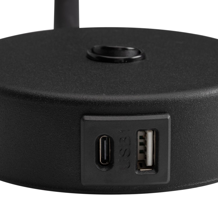LAGOS BLACK Kinkiet 1 USB 10200 TK Lighting Czarny Czarny