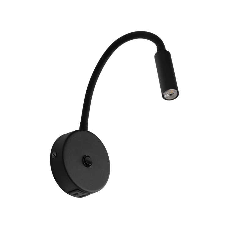 LAGOS BLACK Kinkiet 1 USB 10200 TK Lighting Czarny Czarny