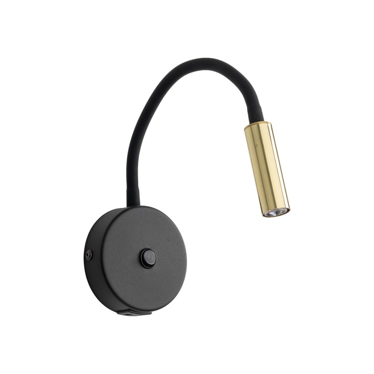LAGOS BLACK/GOLD Kinkiet 1 USB 10201 TK Lighting Złoty, Czarny Złoty