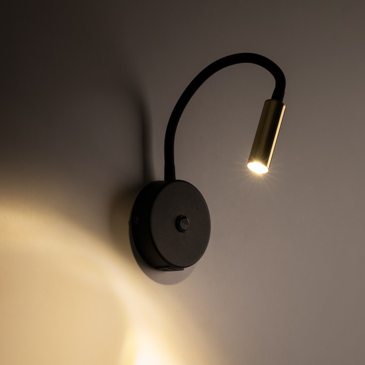 LAGOS BLACK/GOLD Kinkiet 1 USB 10201 TK Lighting Złoty, Czarny Złoty