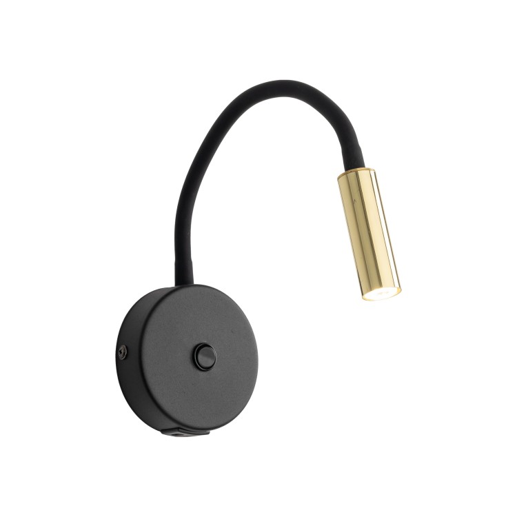LAGOS BLACK/GOLD Kinkiet 1 USB 10201 TK Lighting Złoty, Czarny Złoty