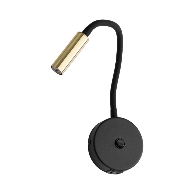 LAGOS BLACK/GOLD Kinkiet 1 USB 10201 TK Lighting Złoty, Czarny Złoty