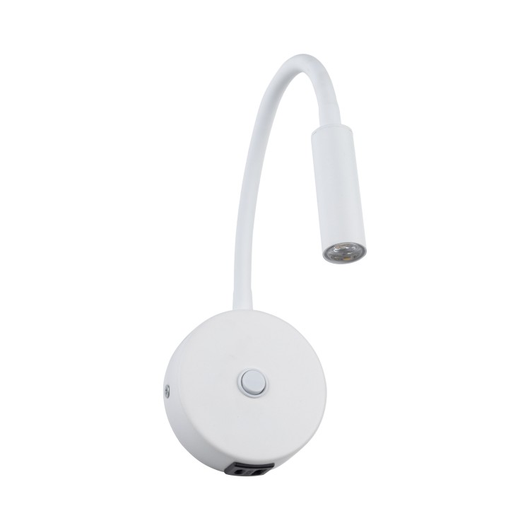 LAGOS WHITE Kinkiet 1 USB 10202 TK Lighting Biały Biały