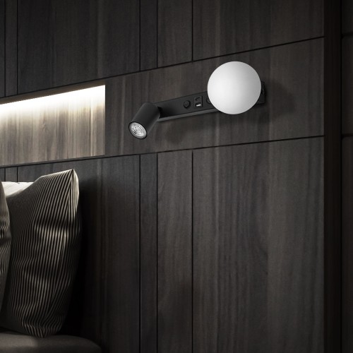 VOX Kinkiet 2 + Ładowarka USB 10152 TK Lighting Czarny Biały