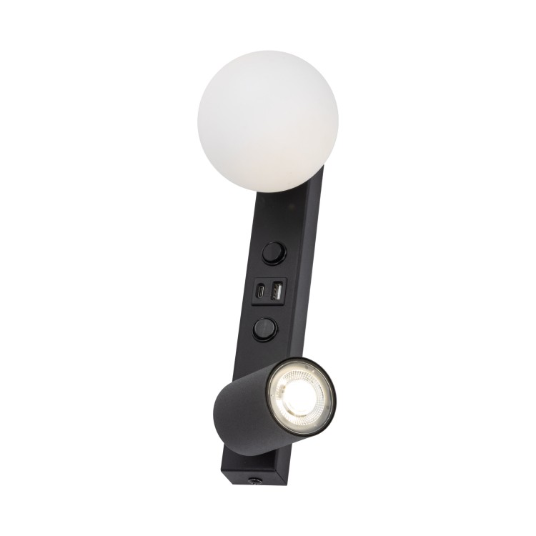 VOX Kinkiet 2 + Ładowarka USB 10152 TK Lighting Czarny Biały