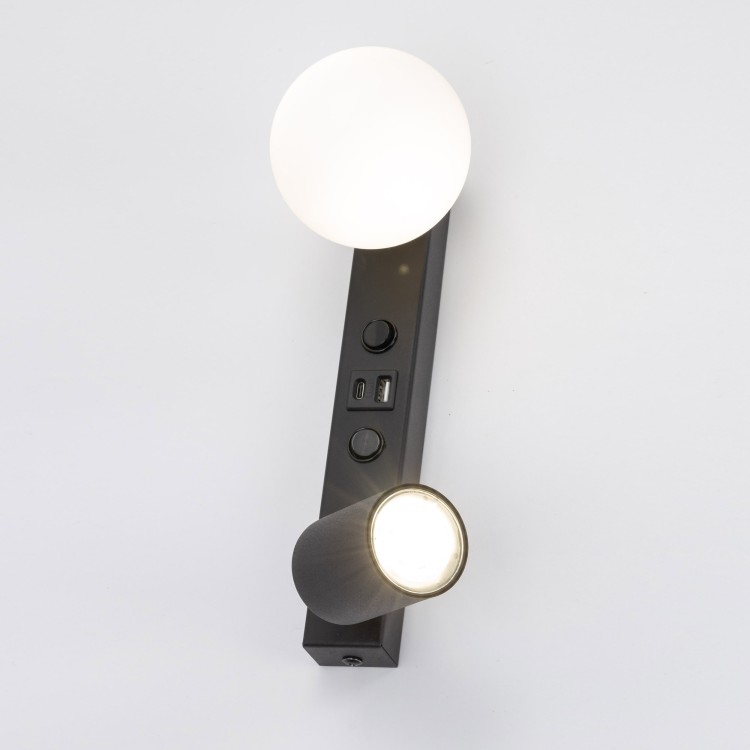 VOX Kinkiet 2 + Ładowarka USB 10152 TK Lighting Czarny Biały