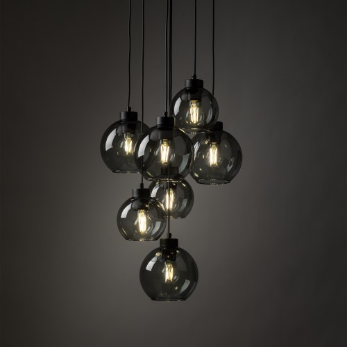 CUBUS GRAPHITE Lampa wisząca 7 Koło 10207 TK Lighting Czarny Grafitowy