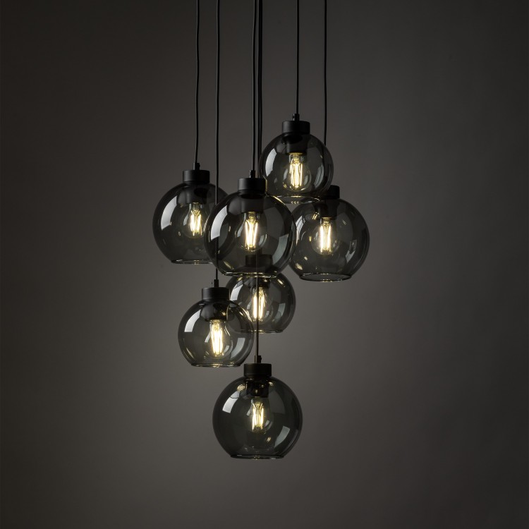 CUBUS GRAPHITE Lampa wisząca 7 Koło 10207 TK Lighting Czarny Grafitowy