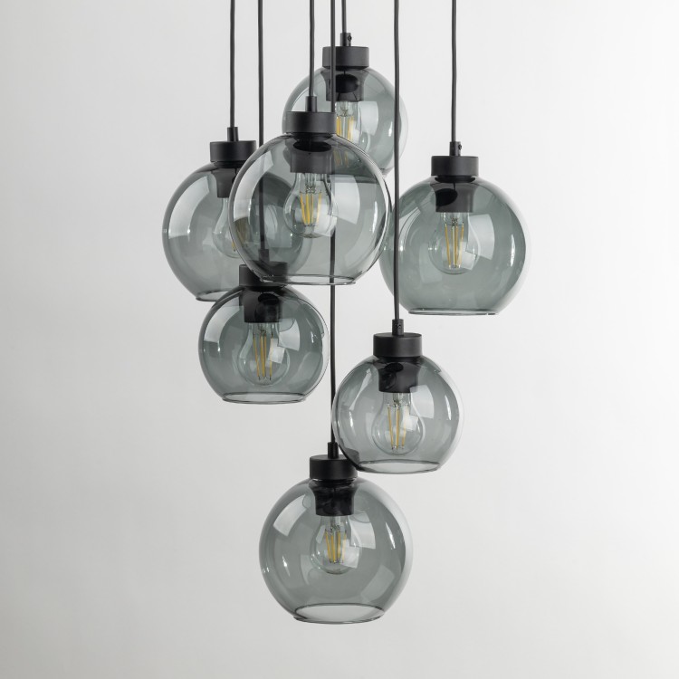 CUBUS GRAPHITE Lampa wisząca 7 Koło 10207 TK Lighting Czarny Grafitowy