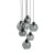 CUBUS GRAPHITE Lampa wisząca 7 Koło 10207 TK Lighting Czarny Grafitowy