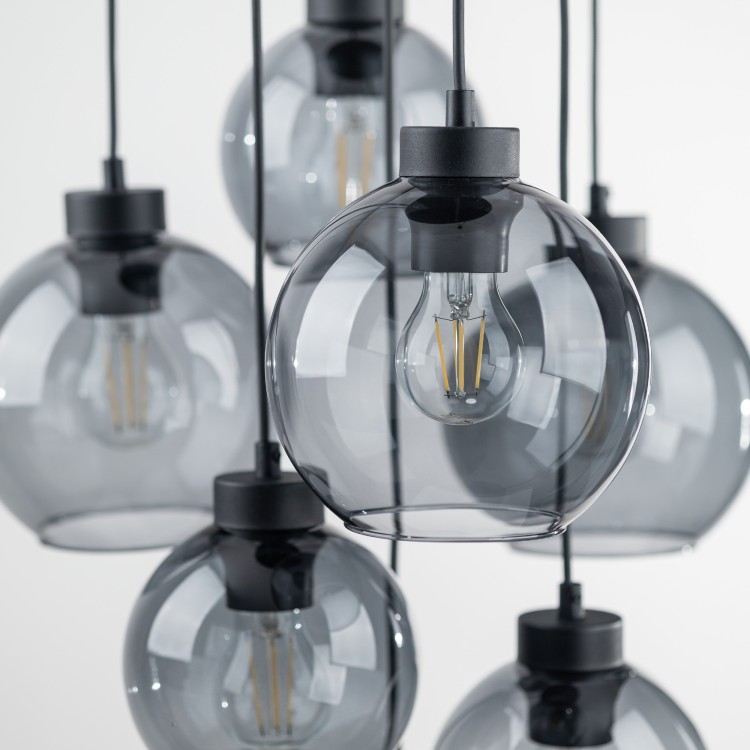 CUBUS GRAPHITE Lampa wisząca 7 Koło 10207 TK Lighting Czarny Grafitowy