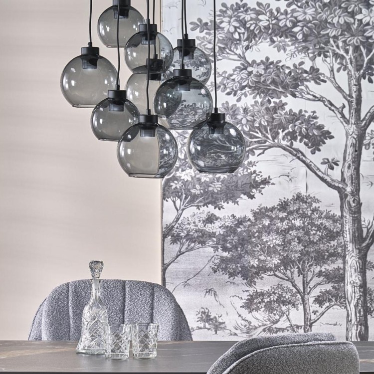 CUBUS GRAPHITE Lampa wisząca 9 Koło 10208 TK Lighting Czarny Grafitowy