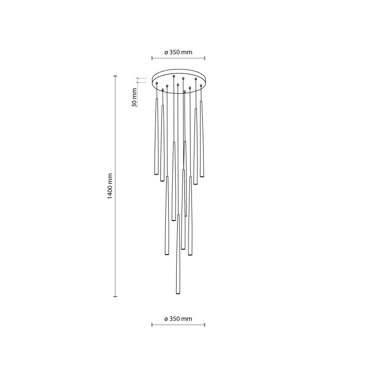 PIANO BROWN Lampa wisząca 10 10110 TK Lighting Brązowy Brązowy