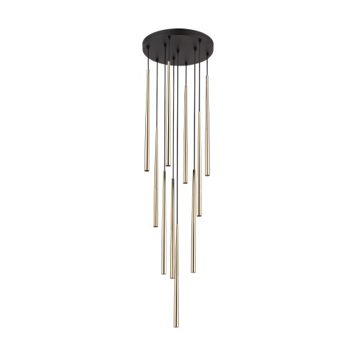 PIANO BLACK GOLD Lampa wisząca 10 10118 TK Lighting Złoty, Czarny Złoty
