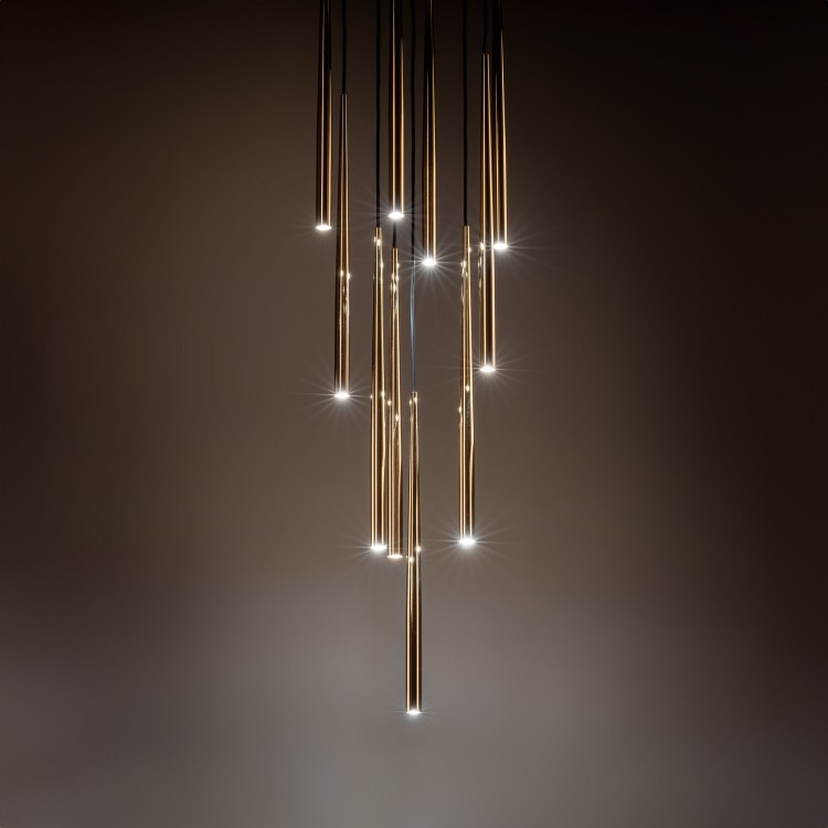 PIANO BLACK GOLD Lampa wisząca 10 10118 TK Lighting Złoty, Czarny Złoty