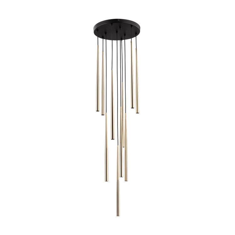 PIANO BLACK GOLD Lampa wisząca 10 10118 TK Lighting Złoty, Czarny Złoty