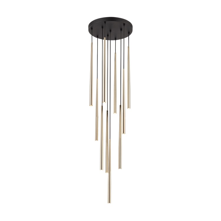 PIANO BLACK GOLD Lampa wisząca 10 10118 TK Lighting Złoty, Czarny Złoty