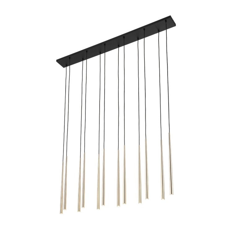 PIANO BLACK GOLD Lampa wisząca 12 10119 TK Lighting Złoty, Czarny Złoty