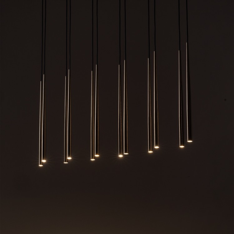 PIANO BLACK GOLD Lampa wisząca 12 10119 TK Lighting Złoty, Czarny Złoty