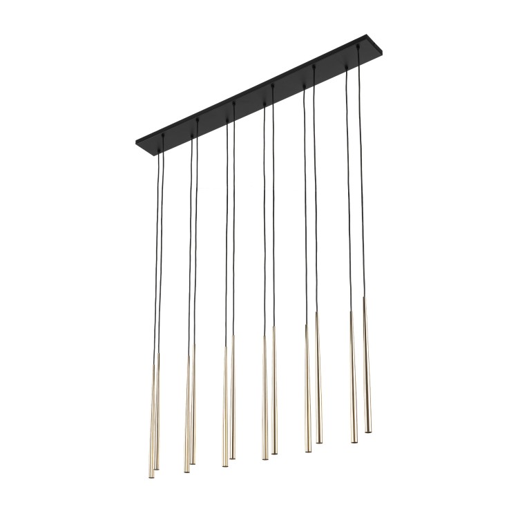PIANO BLACK GOLD Lampa wisząca 12 10119 TK Lighting Złoty, Czarny Złoty