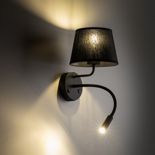 MAJA BLACK Kinkiet 2 E27+ G9 + USB 10203 TK Lighting Czarny Czarny