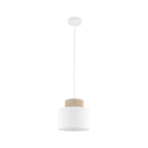 DUO WHITE JUTA Lampa wisząca 1 10078 TK Lighting Biały Juta, Biały