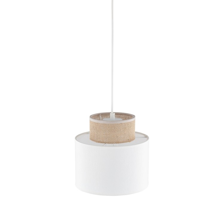 DUO WHITE JUTA Lampa wisząca 1 10078 TK Lighting Biały Juta, Biały
