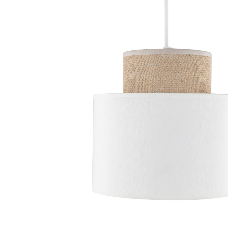 DUO WHITE JUTA Lampa wisząca 1 10078 TK Lighting Biały Juta, Biały