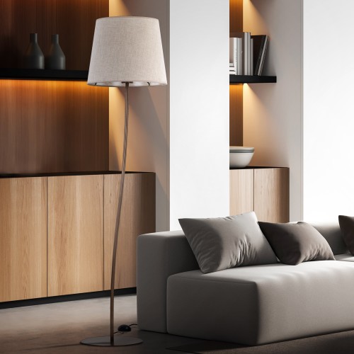 NICOLA BROWN Lampa podłogowa 1 S 16028 TK Lighting Brązowy Len