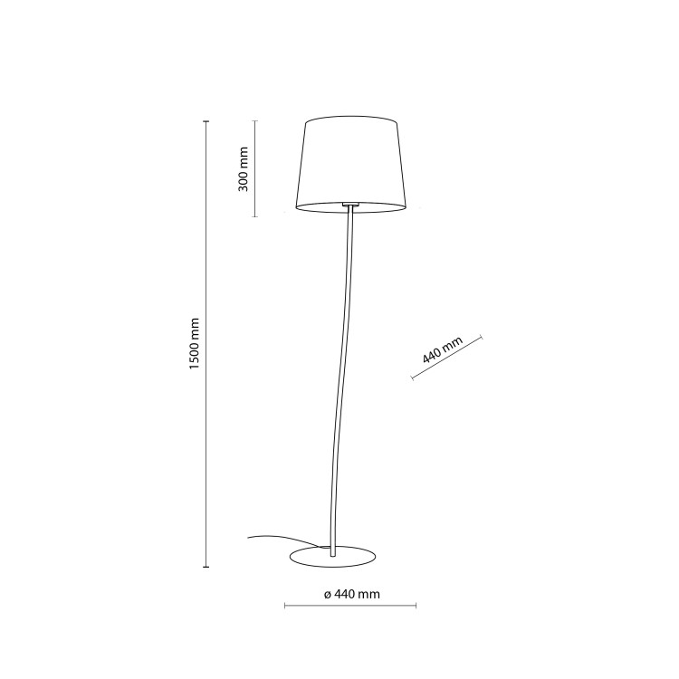 NICOLA BROWN Lampa podłogowa 1 S 16028 TK Lighting Brązowy Len