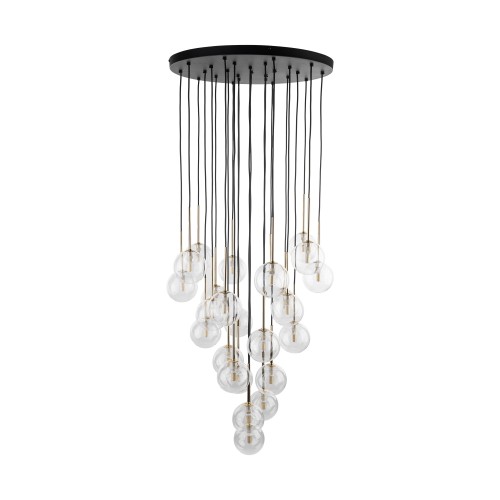 NILOS BLACK GOLD Lampa wisząca 26 10099 TK Lighting Złoty, Czarny Transparentny