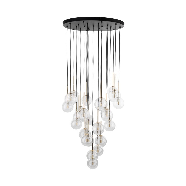 NILOS BLACK GOLD Lampa wisząca 26 10099 TK Lighting Złoty, Czarny Transparentny