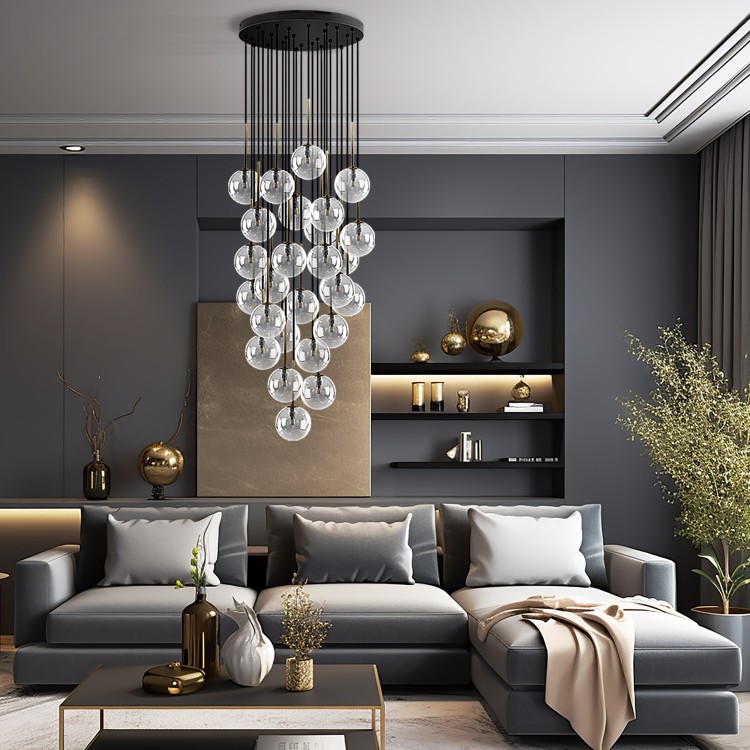 NILOS BLACK GOLD Lampa wisząca 26 10099 TK Lighting Złoty, Czarny Transparentny