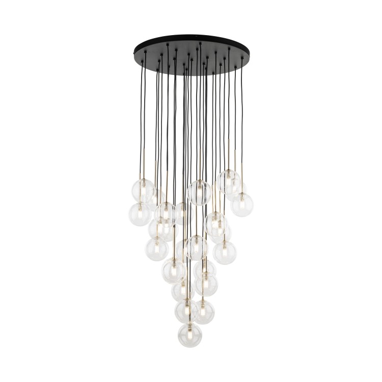 NILOS BLACK GOLD Lampa wisząca 26 10099 TK Lighting Złoty, Czarny Transparentny