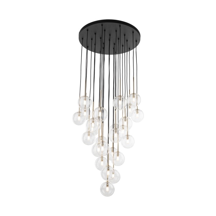 NILOS BLACK GOLD Lampa wisząca 26 10099 TK Lighting Złoty, Czarny Transparentny