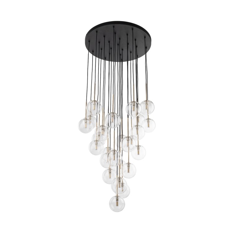NILOS BLACK GOLD Lampa wisząca 26 10099 TK Lighting Złoty, Czarny Transparentny