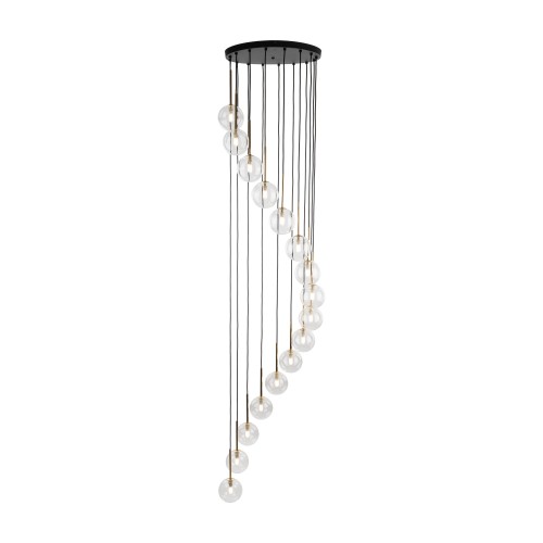 AURORA TRANSPARENT Lampa wisząca 16 10182 TK Lighting Złoty, Czarny Transparentny