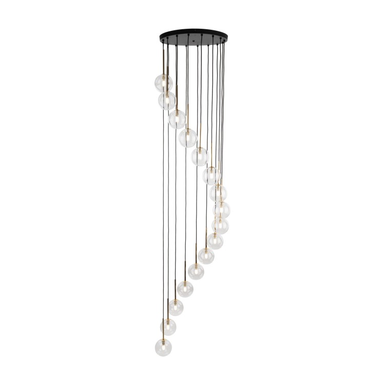 AURORA TRANSPARENT Lampa wisząca 16 10182 TK Lighting Złoty, Czarny Transparentny