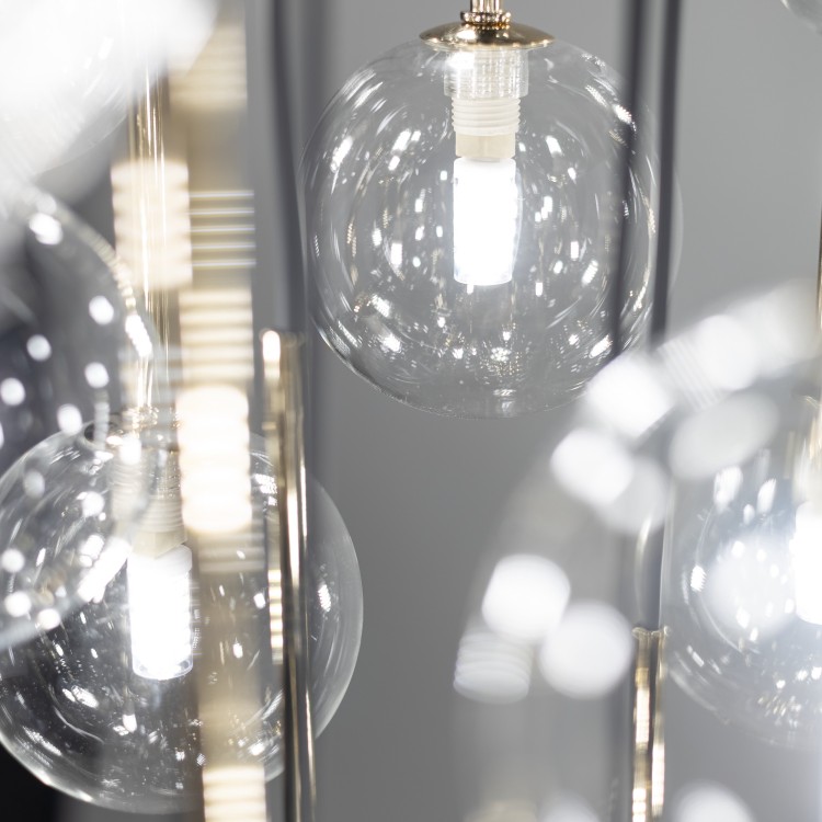 AURORA TRANSPARENT Lampa wisząca 16 10182 TK Lighting Złoty, Czarny Transparentny