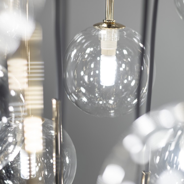 AURORA TRANSPARENT Lampa wisząca 16 10182 TK Lighting Złoty, Czarny Transparentny