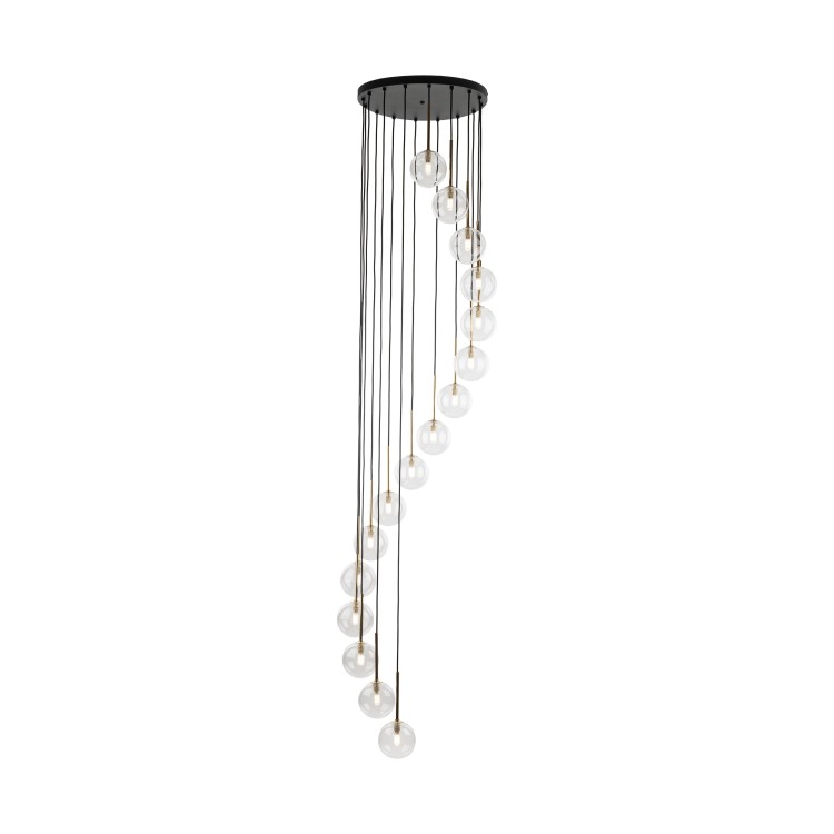 AURORA TRANSPARENT Lampa wisząca 16 10182 TK Lighting Złoty, Czarny Transparentny