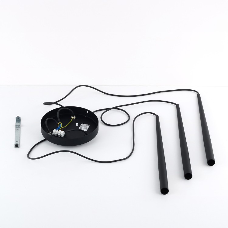 PIANO BLACK Lampa wisząca 3 10113 TK Lighting Czarny Czarny