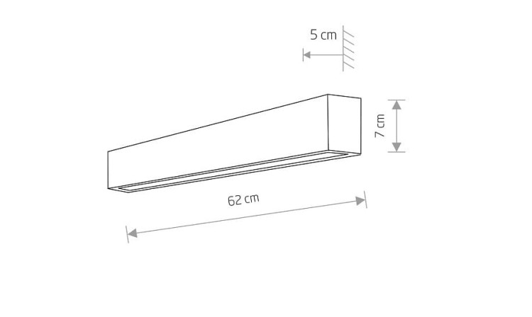 Oprawa liniowa ścienna STRAIGHT WALL LED S GRAPHITE 7562 NOWODVORSKI Lighting 60cm T8 Loft nowoczesna oświetleniowa natynkowa kinkiet grafitowy Inspiracje Premium