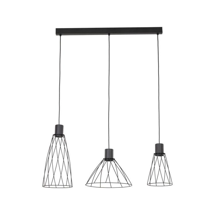 MODESTO BLACK Lampa wisząca 3 10149 TK Lighting Czarny Czarny