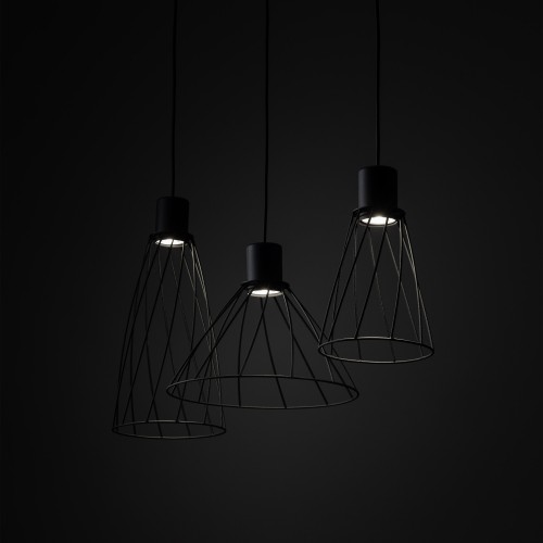 MODESTO BLACK Lampa wisząca 3 10149 TK Lighting Czarny Czarny