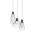 MODESTO BLACK Lampa wisząca 3 10149 TK Lighting Czarny Czarny