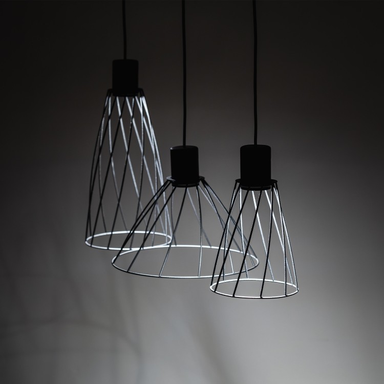 MODESTO BLACK Lampa wisząca 3 10149 TK Lighting Czarny Czarny